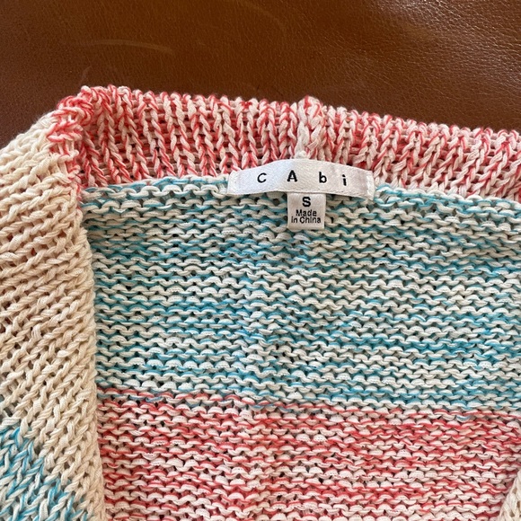 CAbi Striped Sleeveless Circle Crochet sweater vest “Line Up” Small - Picture 3 of 4